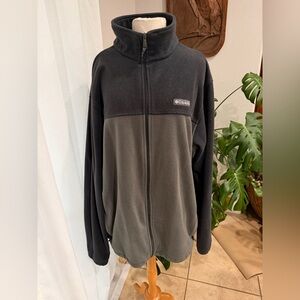 Columbia Fleece Jacket Full Zip Gray Black Outdoor 2XL Tall